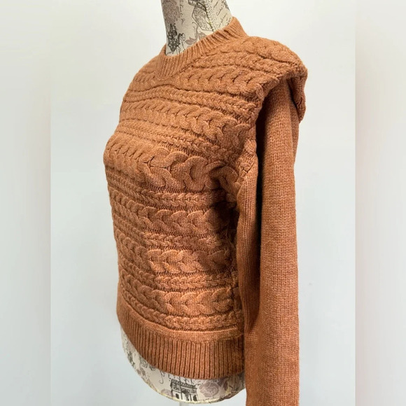 BLANK NYC Brown cable knit sweater size L - Picture 4 of 13